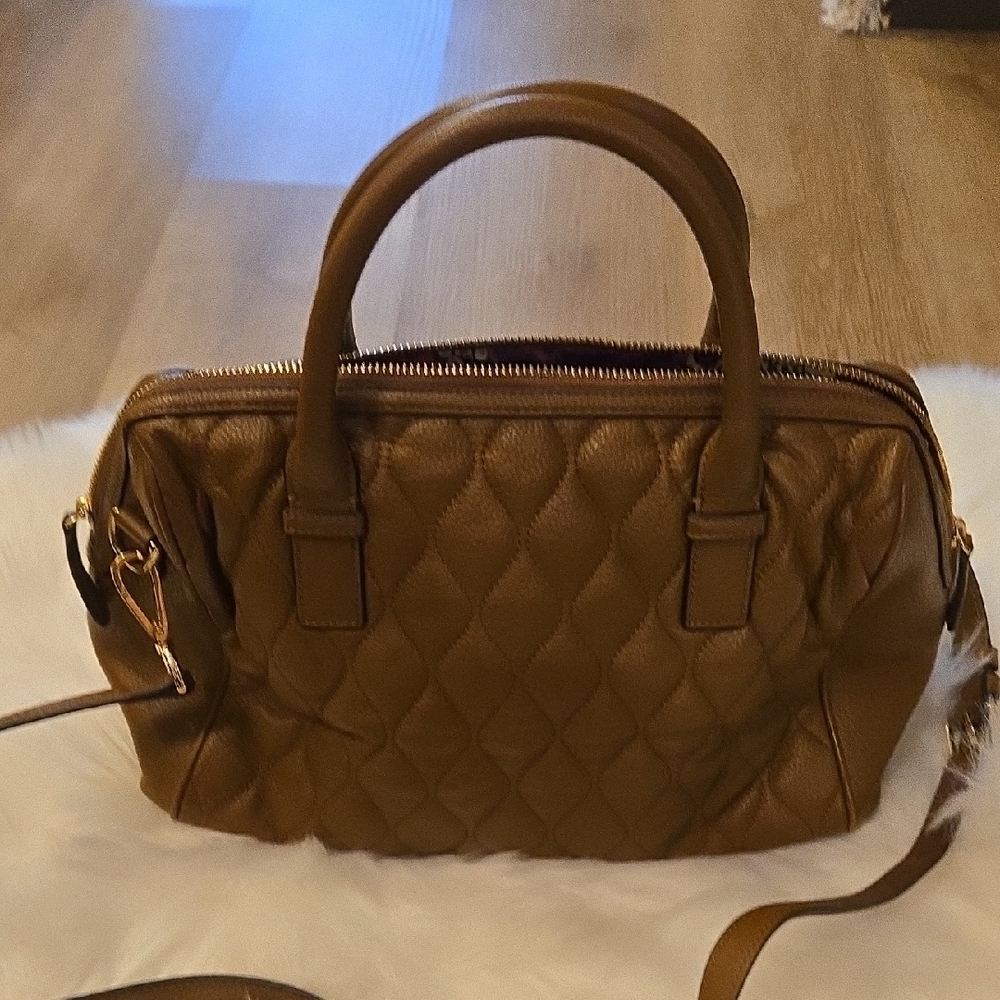 Vera Bradley Tan Quilted Satchel - Picture 4 of 5
